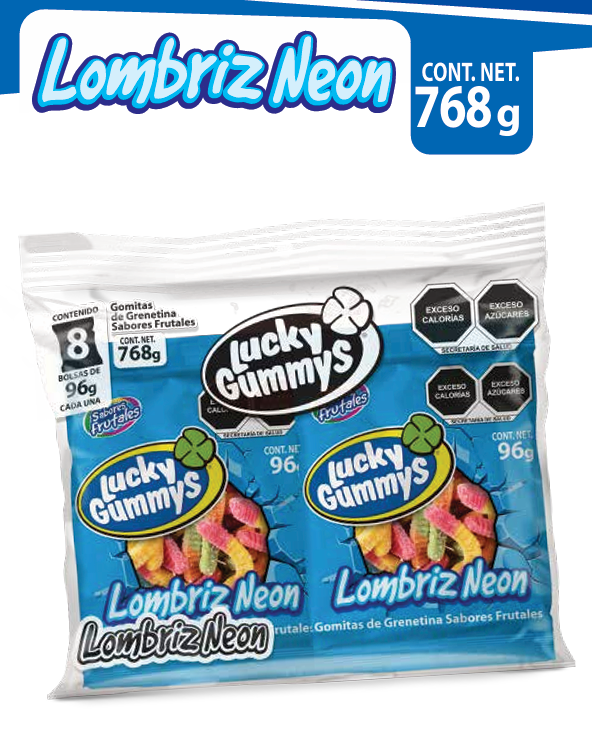 LOMBRIZ NEON PORCIONADOS 96 PZ