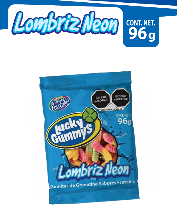 LOMBRIZ NEON PORCIONADOS 12 PZ