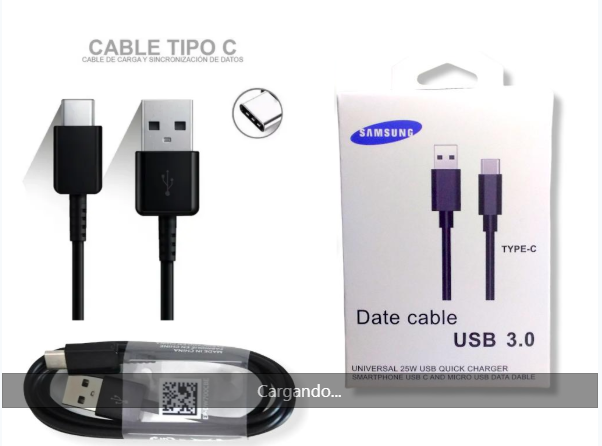 Cable Samsung USB - C en caja azul