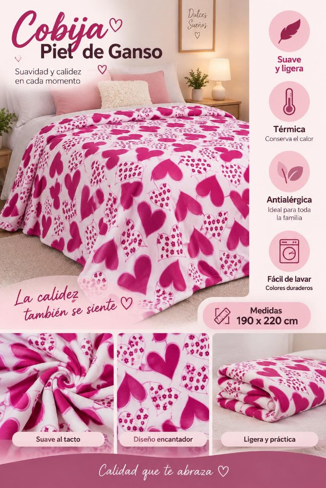 Cobija P Ganso 190x220 estampada AH