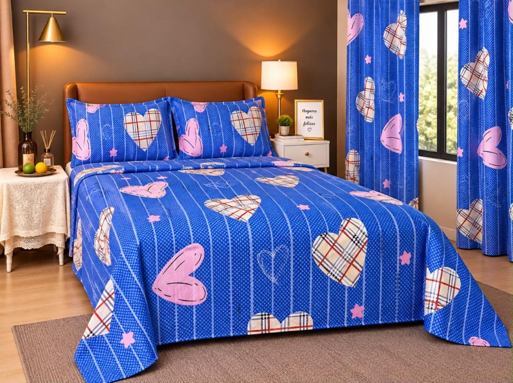 Sabanas con Cortina Estampada 140x190
