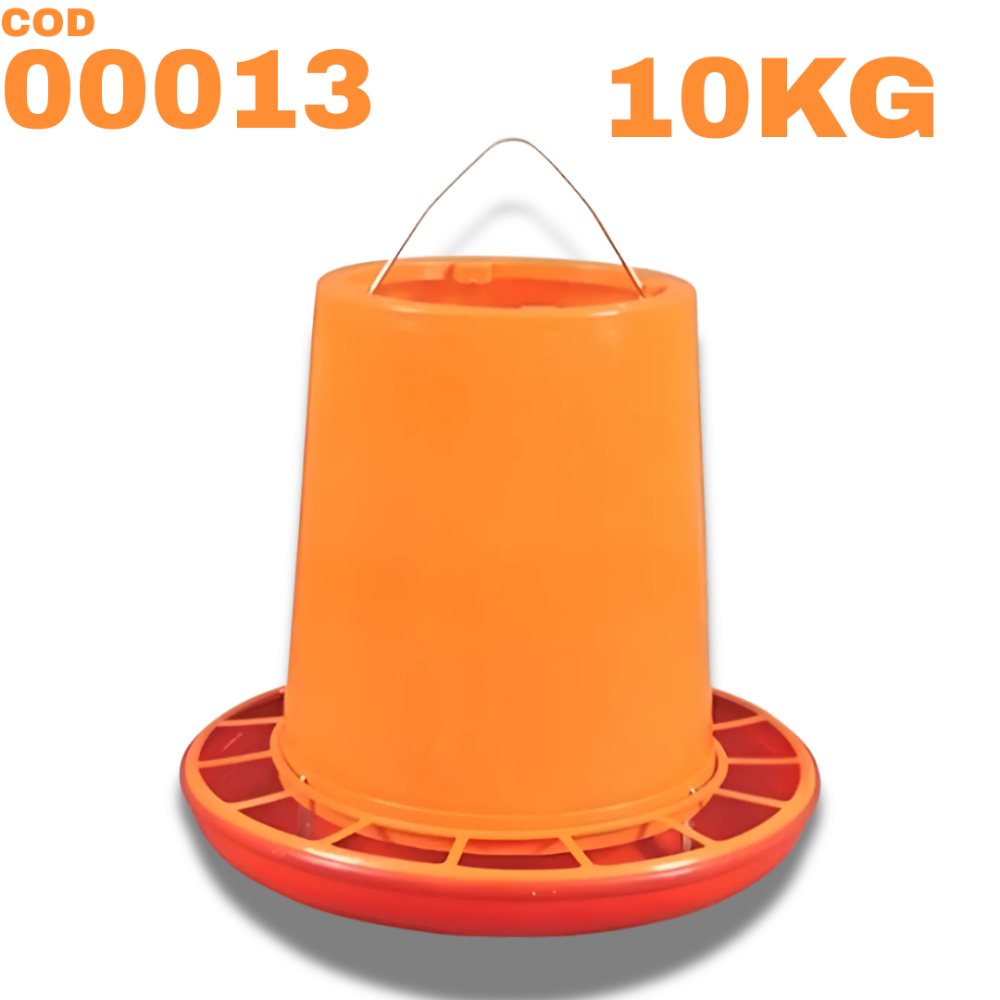 00013 - Comedero para pollo anaranjado 10 kg