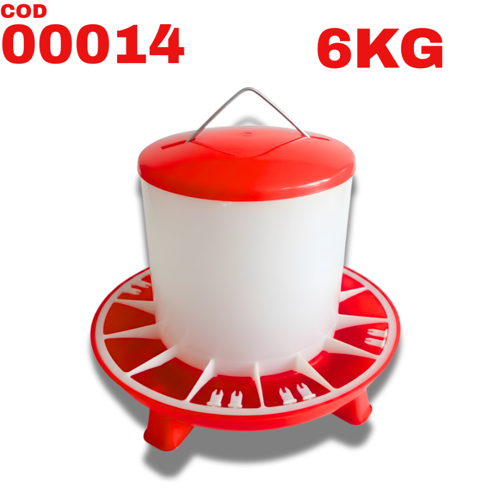 00014 - Comedero para pollo con base 6 kg