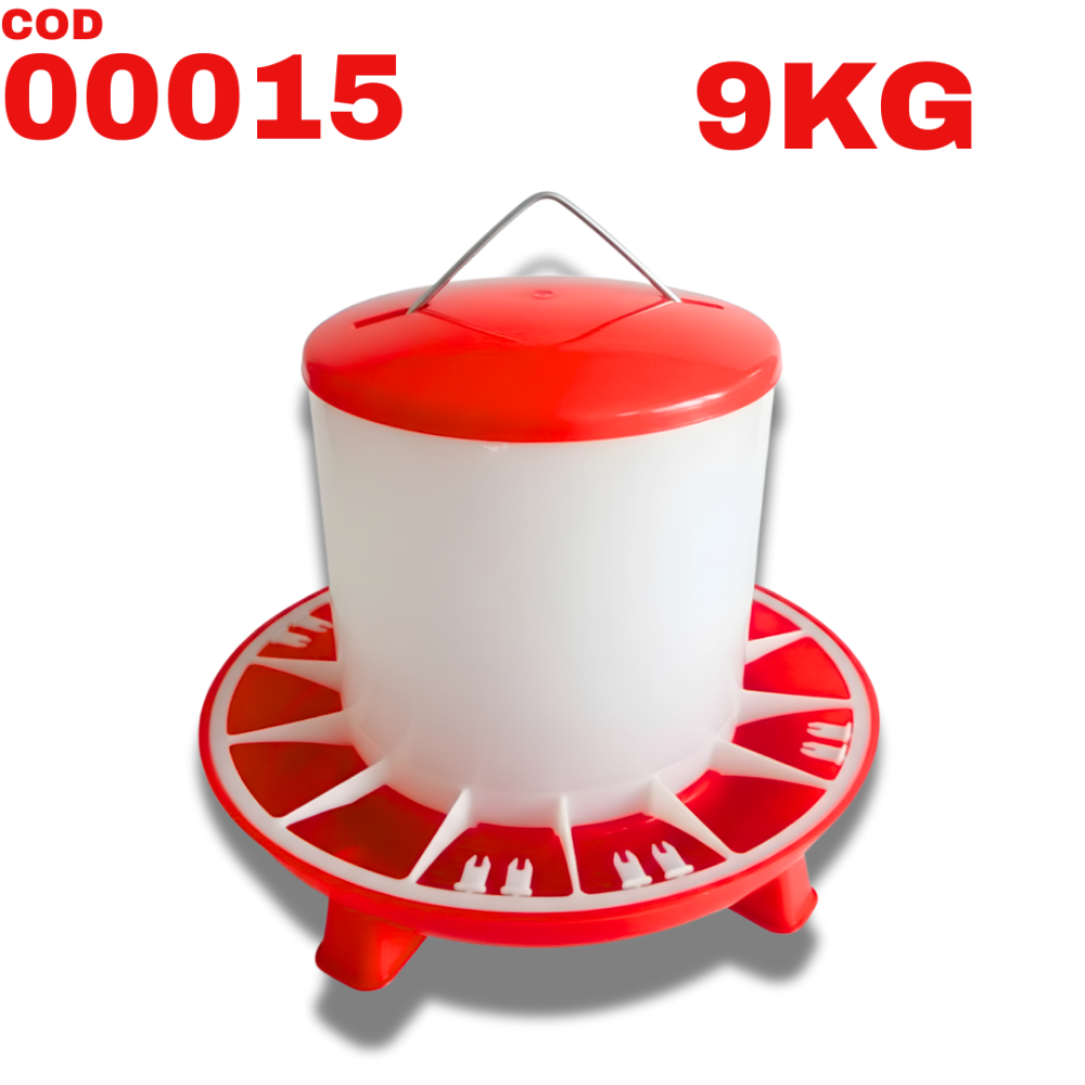00015 - Comedero para pollo con base 9 kg