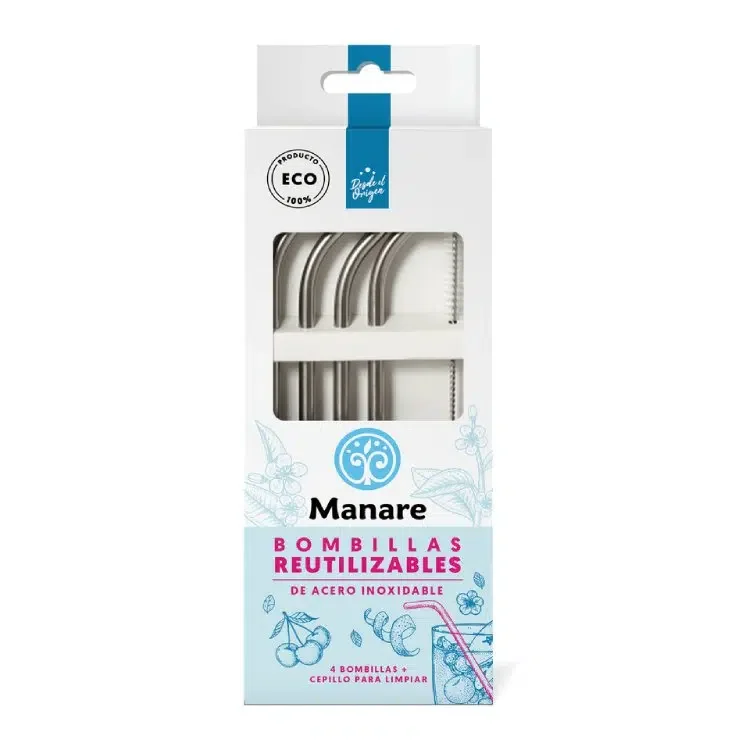 Bombillas de Acero Inoxidable Reutilizables MANARE