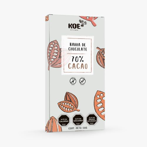 Barra de chocolate 70% cacao KOE