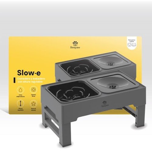 Comedero C/Altura Ajustable Slow-E