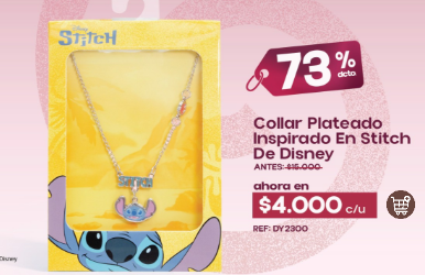 Collar plateado Stitch