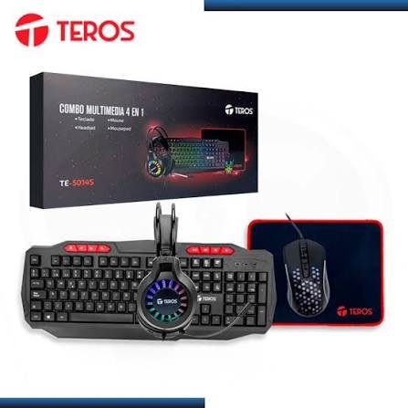 COMBO TEROS/GAMING TE-5014S TECLADO /MOUSE /AURICULAR /PAD MOUSE /RETROILUMINACION