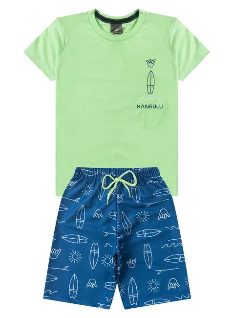Conjunto Infantil Menino Verão Praia Kangulu Terra