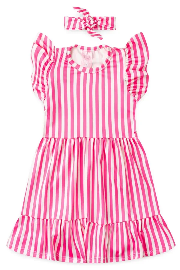 Vestido Infantil Verão Feminino Três Marias Listrado - Listrado