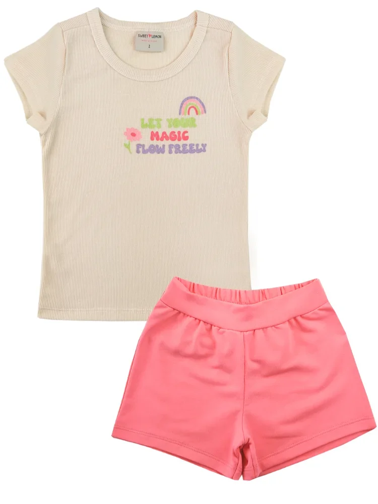 Conjunto Infantil Meia Malha Penteado