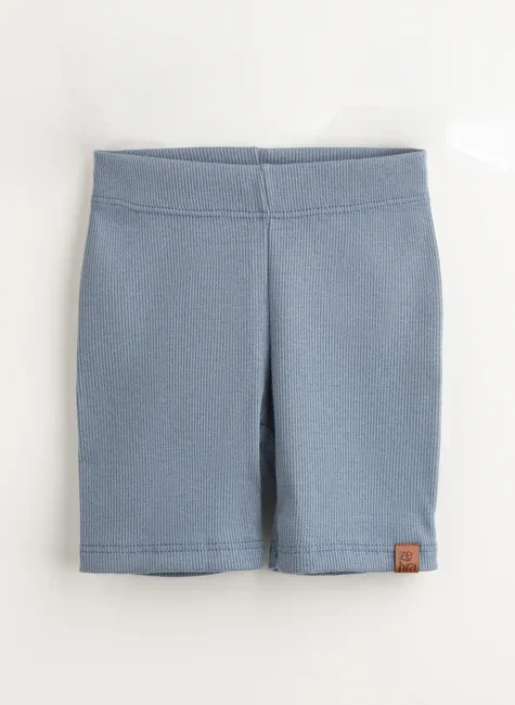 Short Biker Canelado AZUL CLARO