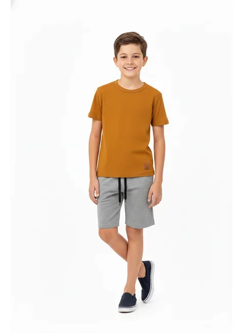 Conjunto Infantil Menino Verão Minimalista Kangulu Caramelo