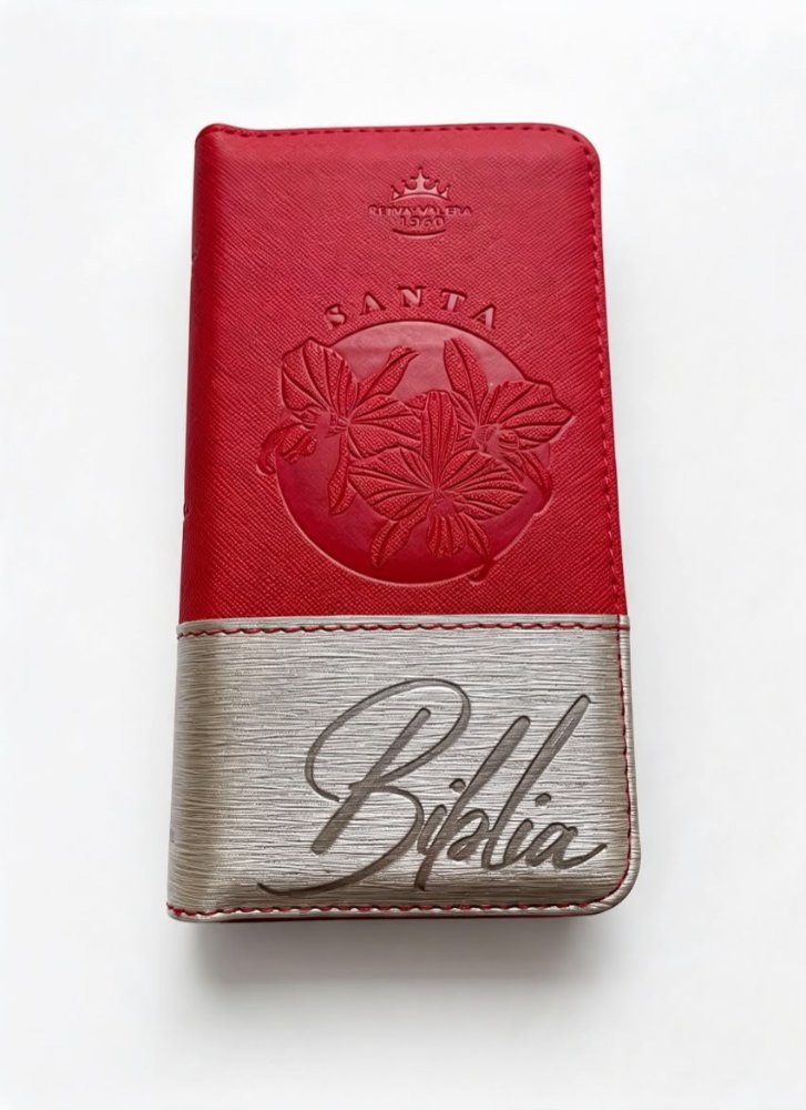 Biblia tipo chequera bitono roja