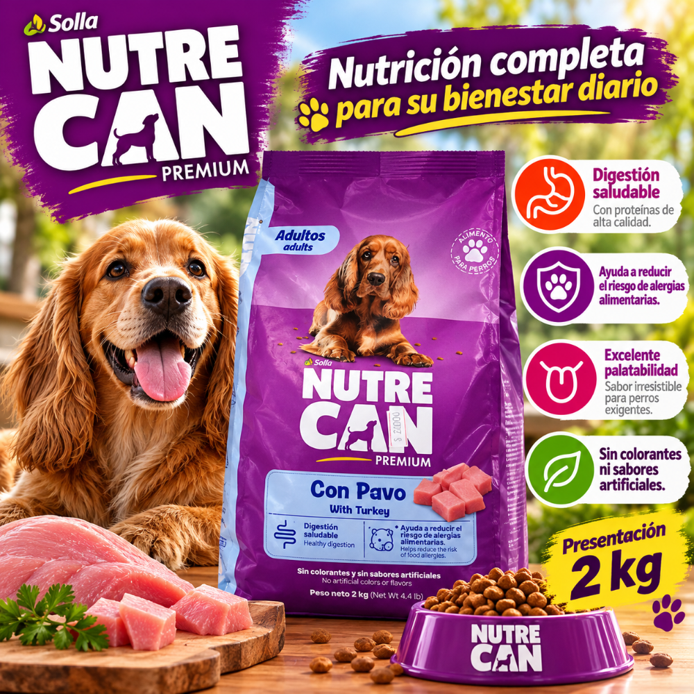 Nutre Can Premium Con Pavo Adultos 2k