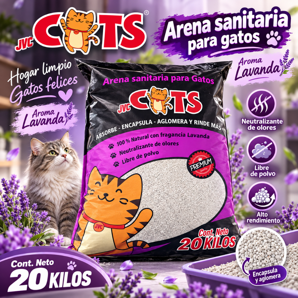 Cats JV arena  premium (lavanda y manzana) 20kg