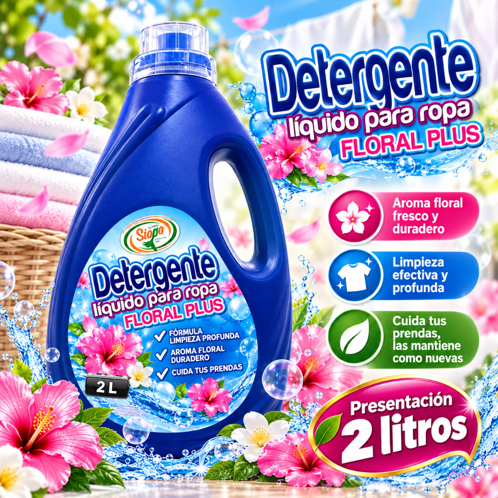 Detergente ropa floral plus 2L