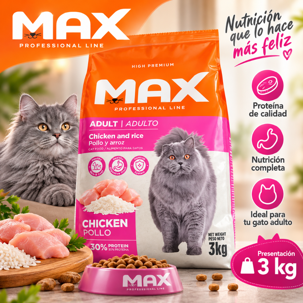 Max cat gato adulto chicken 3 kilos