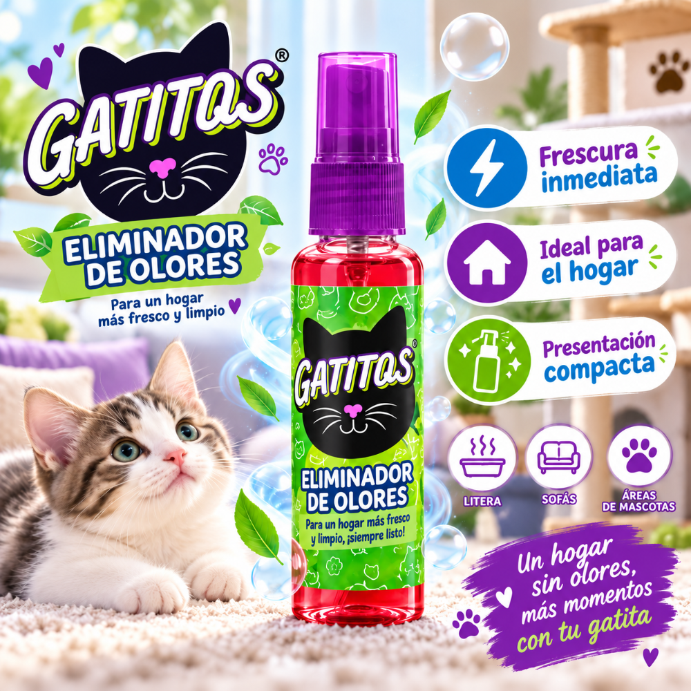 eliminador de olores para arena gatos grande