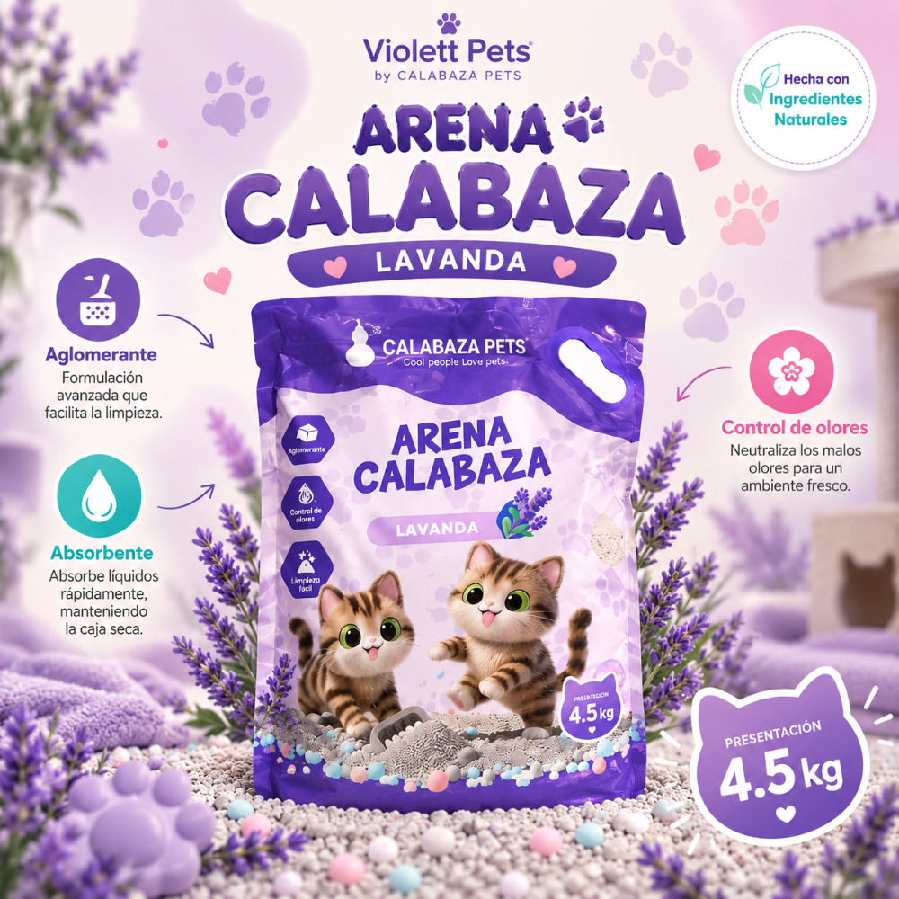 arena calabaza lavanda 4.5 kg