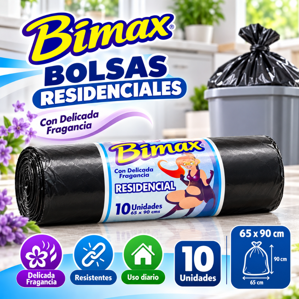 Bolsas de basura residencial 10Und 65x90 cm