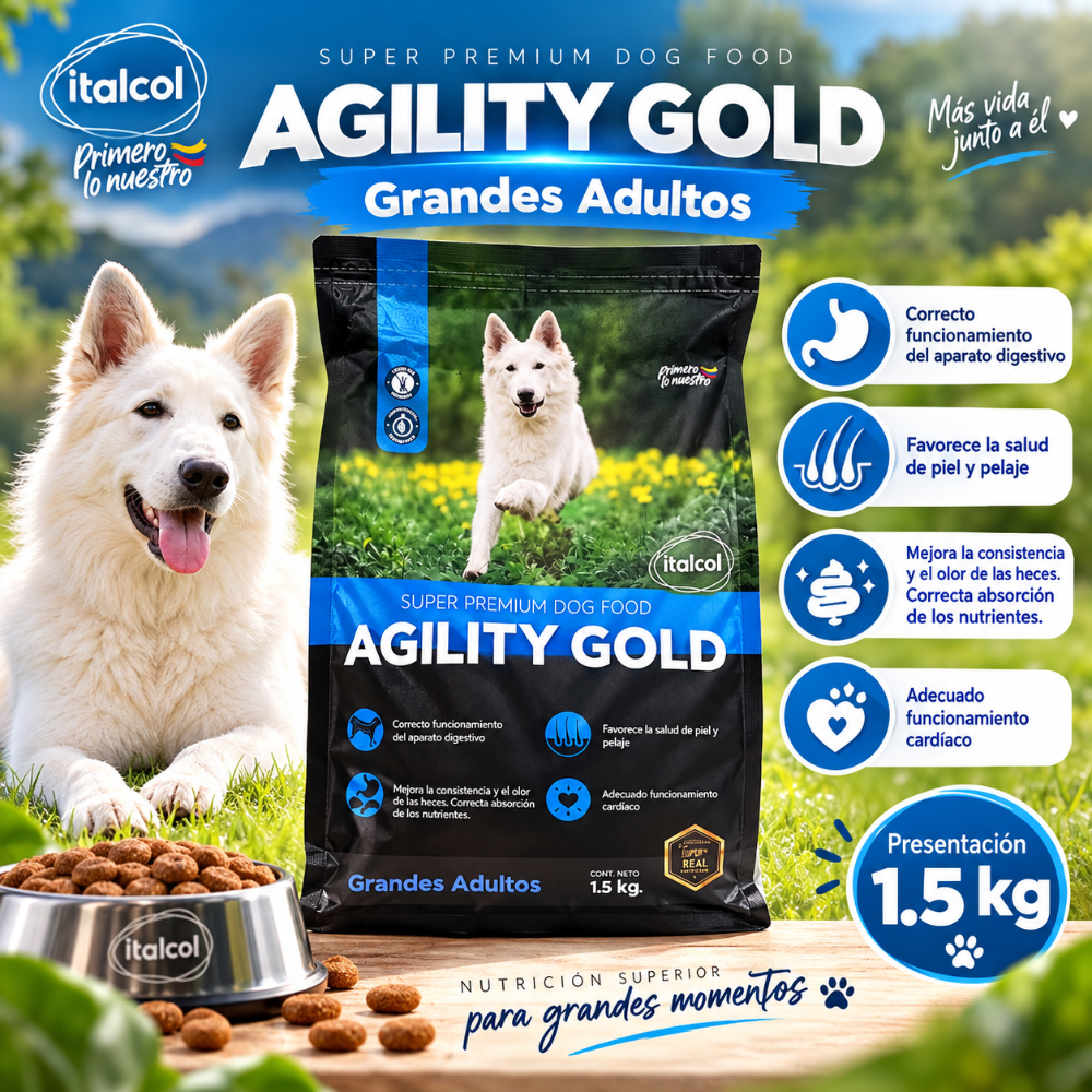 Agility Gold Grandes Adultos perros 1.5Kg