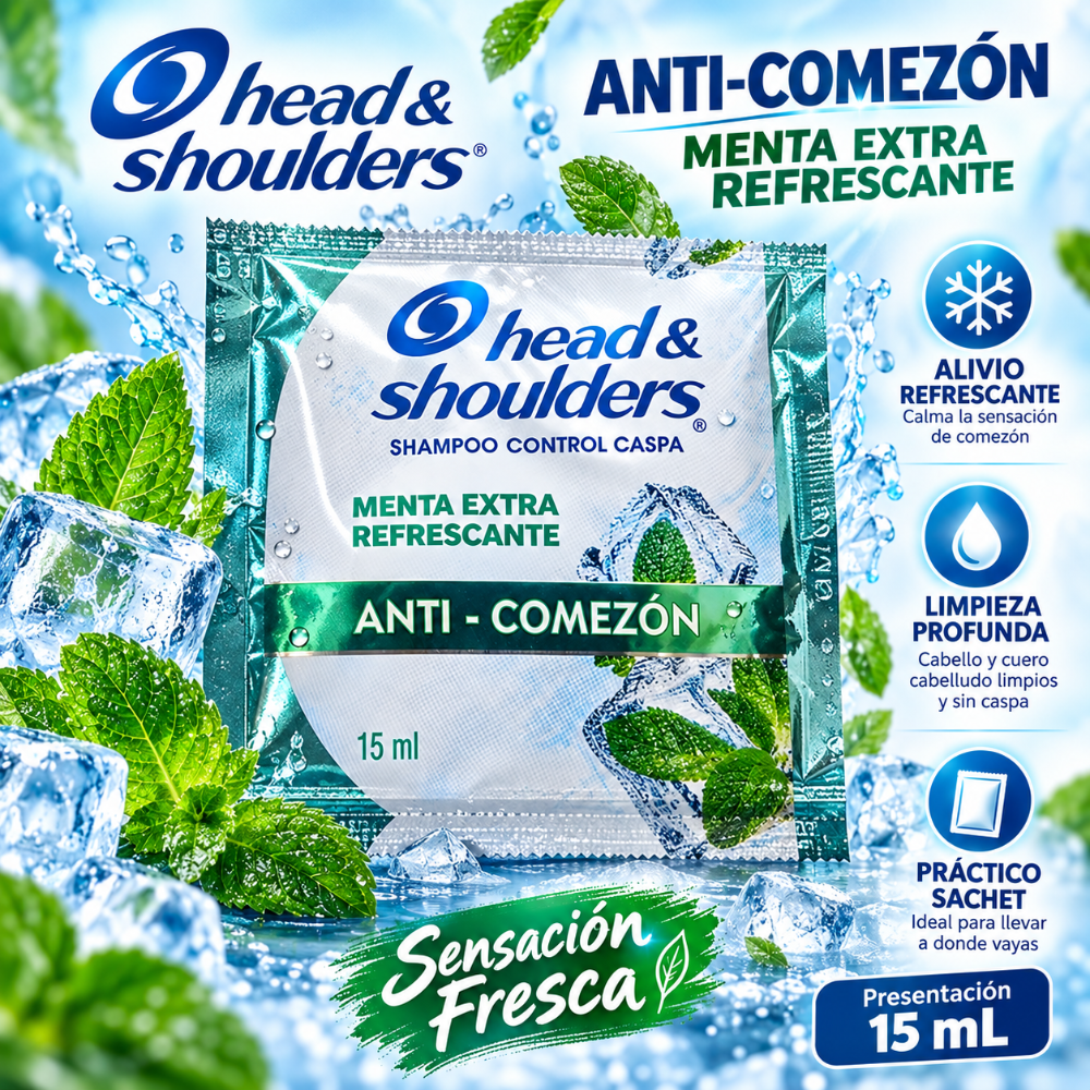 Shampo H&S anti-comezón menta 15ml (sachet)