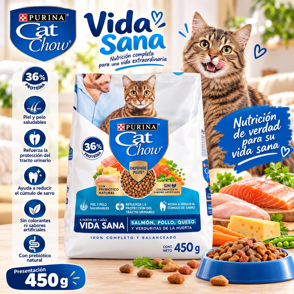 cat chow vida sana 450g