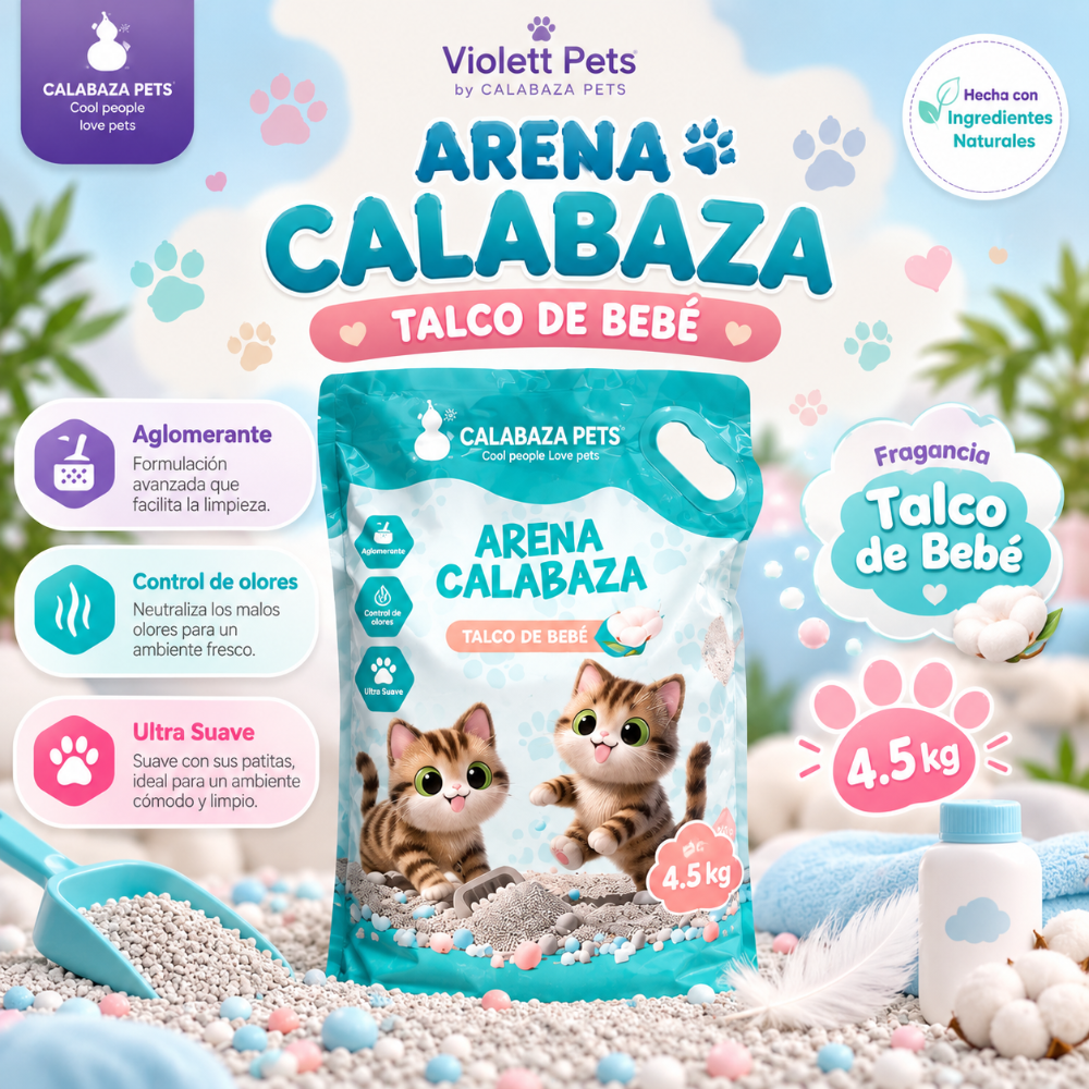Arena calabaza talco de bebe 4.5k