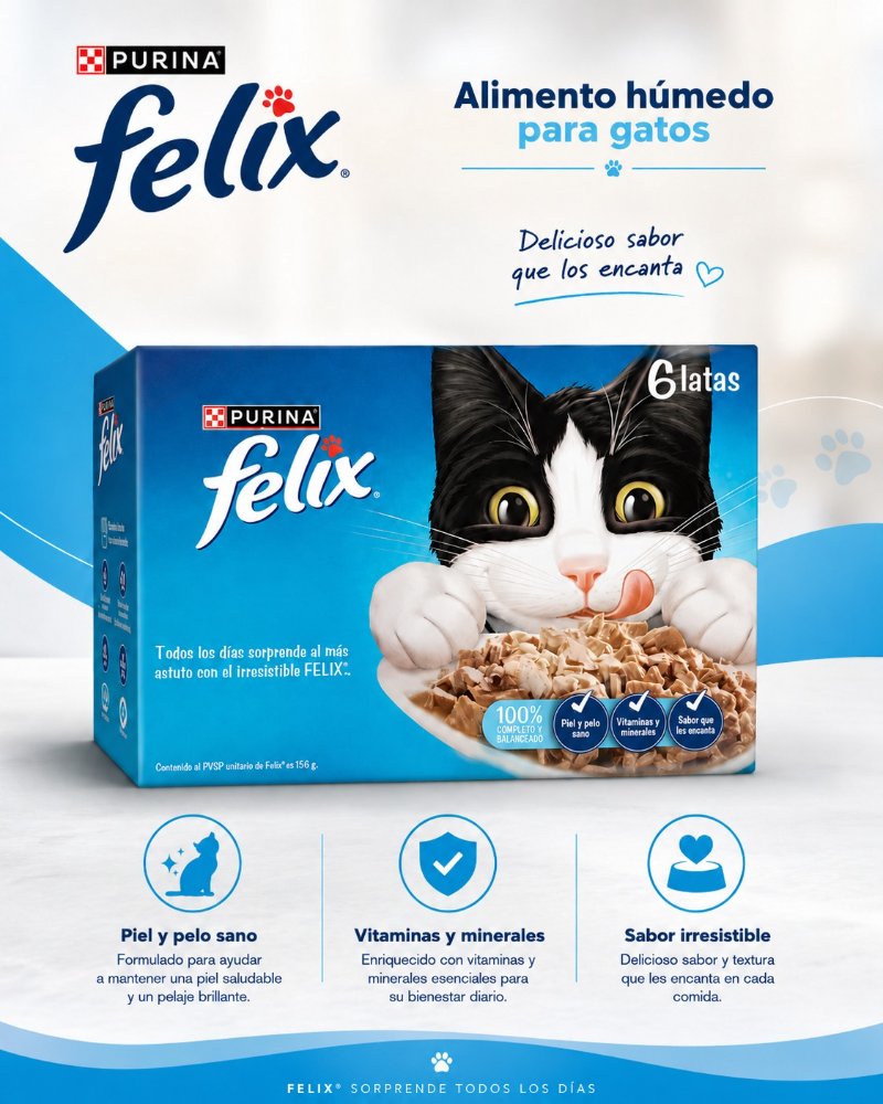 Comida Humeda felix lata 156g Unidad