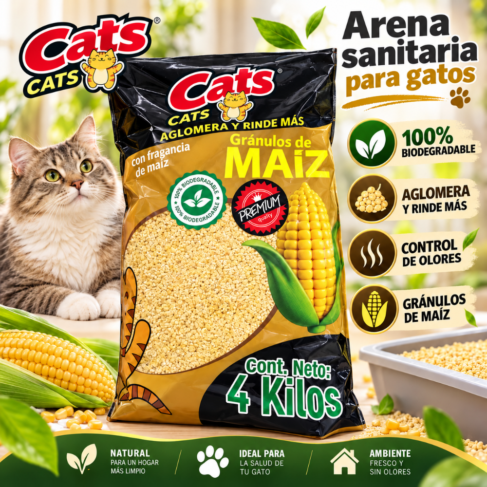 Arena de Maiz Cats 4 kilos