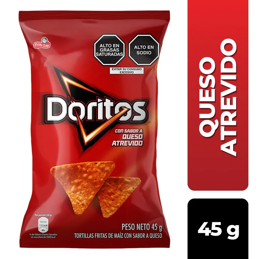 Doritos Queso Atrevido 45 g (Rojo)