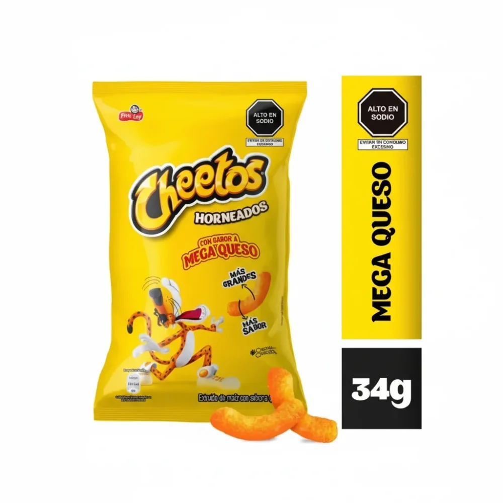 Cheetos Mega Queso 34 g (Amarillo)