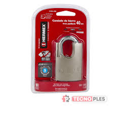CANDADO DE HIERRO 40MM CON CORAZA, LLAVE ANTI-GANZUA HERMEX