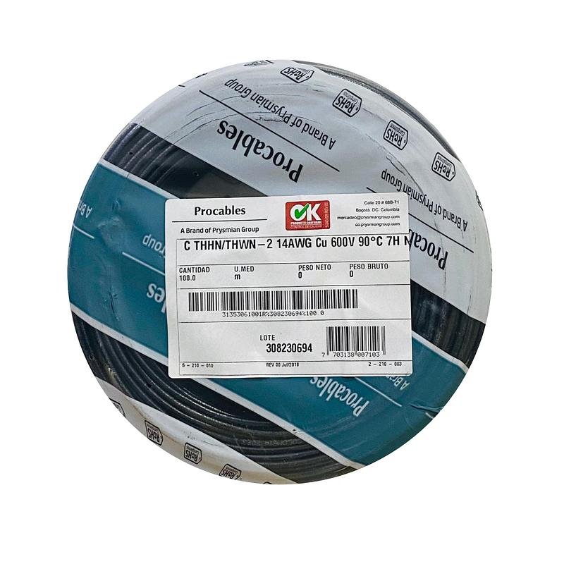 CABLE 7 HLOS #14 NEGRO PROCABLE 100 MTS