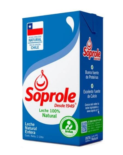 LECHE ENTERA SOPROLE 1 LT
