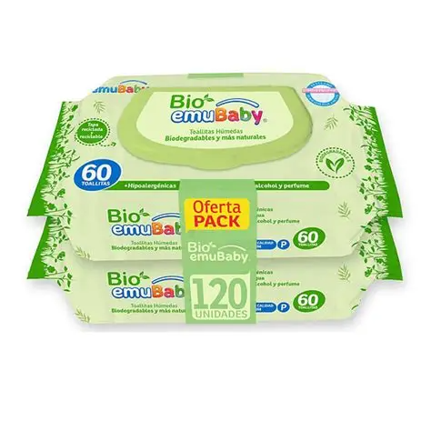 TOLLITAS HUMEDAS BIO 99% AGUA 60 UNIDADES