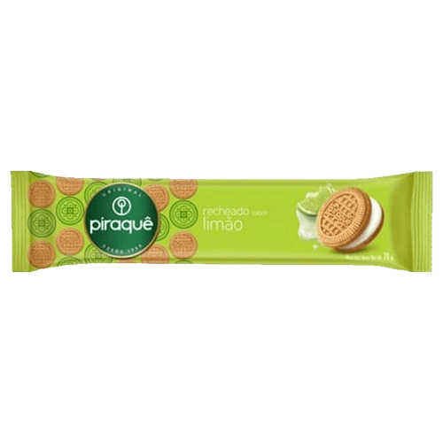 BISCOITO RECHEADO PIRAQUE LIMAO 76G 2 X 1500 $