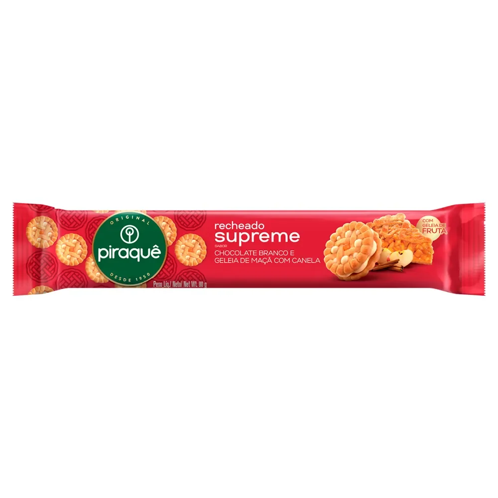 GALLETA PIRAQUE CHOCOLATE SUPREME BRANCO CON CANELA