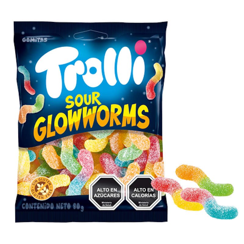 GOMITAS TROLLI GUSANOS ÁCIDOS 80GR