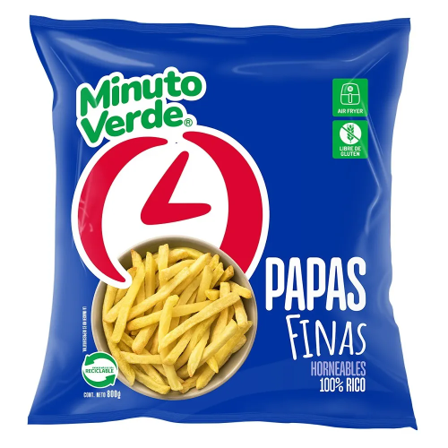 PAPAS PREFRITAS MINUTOS VERDE 800GR
