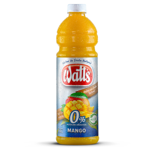 JUGO WATTS DE MANGO SIN AZUCAR 1.5 LITROS