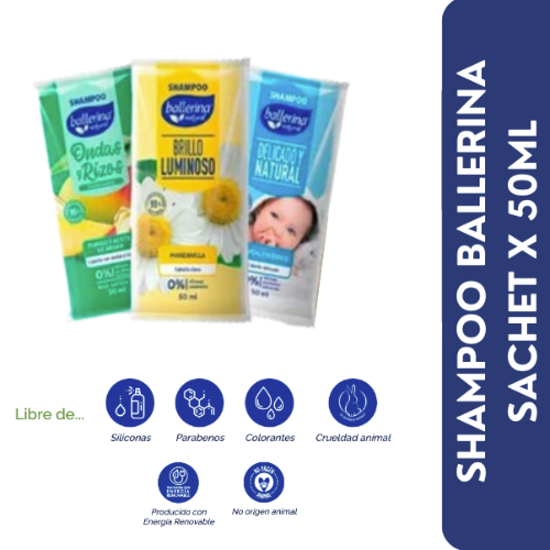 SHAMPOO BALLERINA SACHET 5OML SABOR MANGO