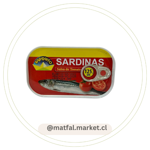 SARDINA EN SALSA DE TOMATE 125GR BARQUITO