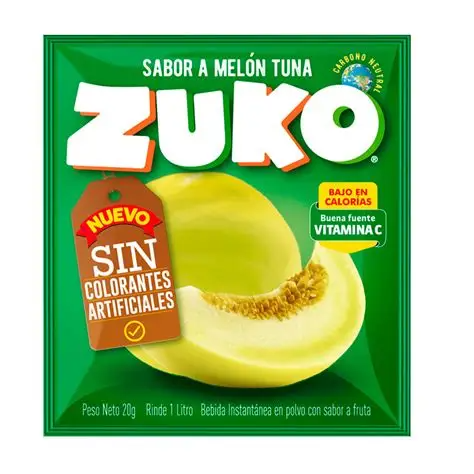 JUGO ZUKO EN POLVO SABOR MELON TUNA 15GR