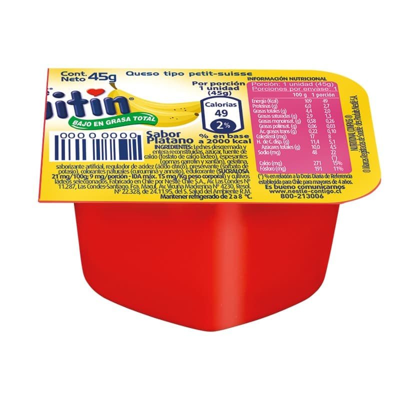 CHIQUITIN POSTRE DE FRUTAS SABOR PLATANO 45GR