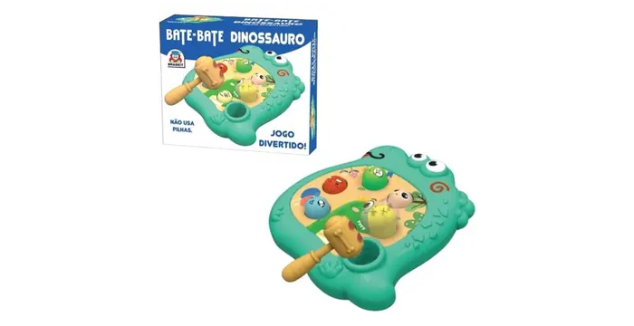 Bate Martelo Dino Educativo Divertido e Sensorial para Crianças