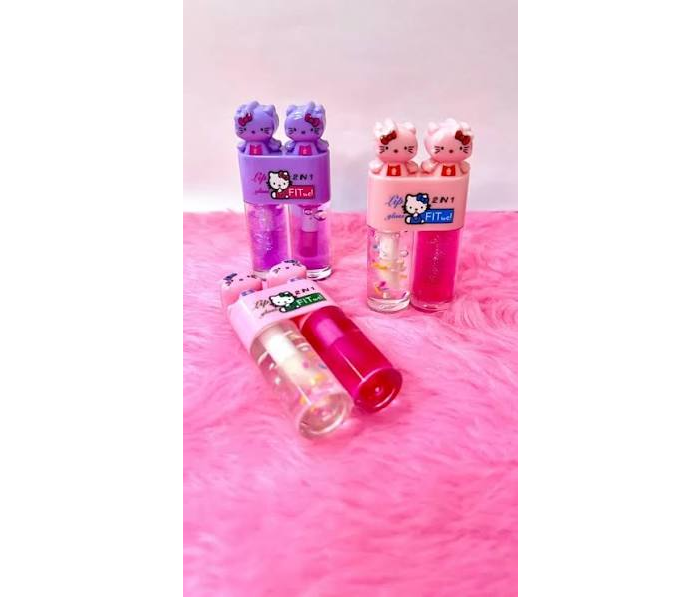 Batom Lip Gloss 2 em 1 Hello Kitty