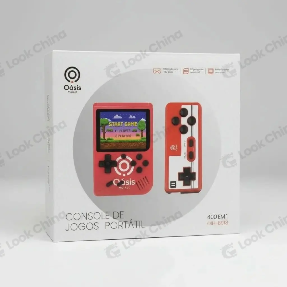 Console Portátil 400 Jogos Tela HD Conecta TV 2 Jogadores